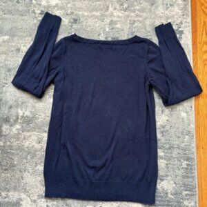 Lilly Pulitzer Monogramed S Knitted Crewneck Sweater, Large, Navy L